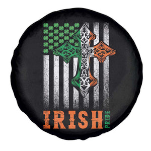 Irish American Pride Celtic Cross USA Flag Spare Tire Cover St Patricks Day Gift TS12 Print Your Wear