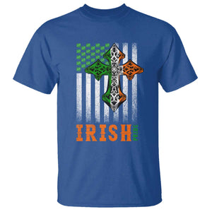 Irish American Pride Celtic Cross USA Flag T Shirt St Patricks Day Gift TS12 Royal Blue Print Your Wear