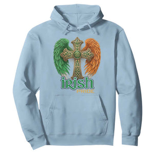 Irish Pride Celtic Cross Hoodie Christian Gift TS12 Light Blue Print Your Wear