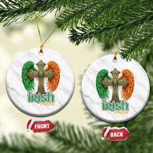 Irish Pride Celtic Cross Ceramic Ornament Christian Gift TS12 1pc White Marble Print Your Wear