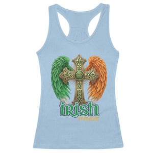 Irish Pride Celtic Cross Racerback Tank Top Christian Gift TS12 Light Blue Print Your Wear