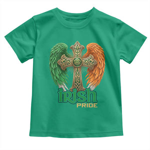 Irish Pride Celtic Cross Toddler T Shirt Christian Gift TS12 Irish Green Print Your Wear