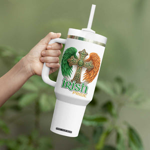 Irish Pride Celtic Cross Tumbler With Handle Christian Gift TS12 Print Your Wear