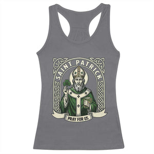 Saint Patrick Pray For Us Racerback Tank Top St Patricks Day Religious Gift TS12 Charcoal Print Your Wear