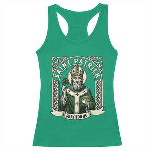Saint Patrick Pray For Us Racerback Tank Top St Patricks Day Religious Gift TS12 Irish Green Print Your Wear