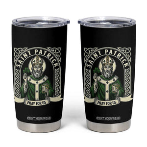 Saint Patrick Pray For Us Tumbler Cup St Patricks Day Religious Gift TS12 Black Print Your Wear
