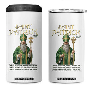 Saint Patrick Ora Pro Nobis 4 in 1 Can Cooler Tumbler Irish Christian Prayer TS12 One Size: 16 oz White Print Your Wear