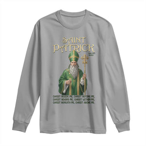 Saint Patrick Ora Pro Nobis Long Sleeve Shirt Irish Christian Prayer TS12 Sport Gray Print Your Wear