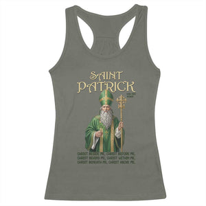 Saint Patrick Ora Pro Nobis Racerback Tank Top Irish Christian Prayer TS12 Military Green Print Your Wear