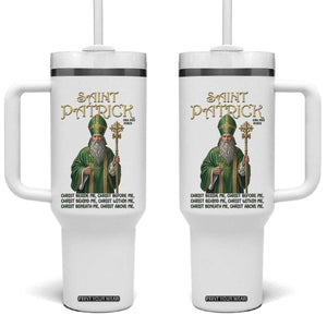 Saint Patrick Ora Pro Nobis Tumbler With Handle Irish Christian Prayer TS12 One Size: 40 oz White Print Your Wear