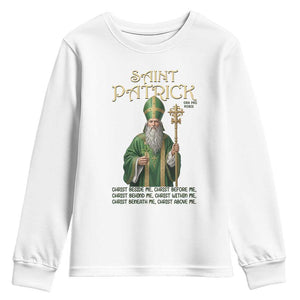 Saint Patrick Ora Pro Nobis Youth Sweatshirt Irish Christian Prayer TS12 White Print Your Wear