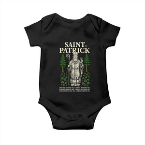 Saint Patrick Breastplate Prayer Baby Onesie Irish Christian Gift TS12 Black Print Your Wear