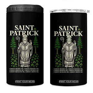 Saint Patrick Breastplate Prayer 4 in 1 Can Cooler Tumbler Irish Christian Gift TS12 One Size: 16 oz Black Print Your Wear