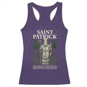 Saint Patrick Breastplate Prayer Racerback Tank Top Irish Christian Gift TS12 Purple Print Your Wear