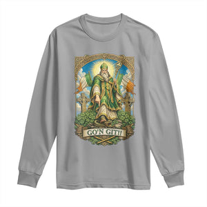 Funny Saint Patrick Go'n Git Snake Long Sleeve Shirt St Patricks Day TS12 Sport Gray Print Your Wear