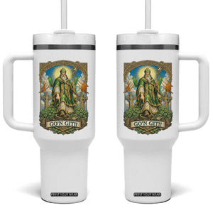 Funny Saint Patrick Go'n Git Snake Tumbler With Handle St Patricks Day TS12 One Size: 40 oz White Print Your Wear
