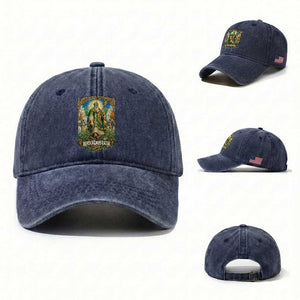 Funny Saint Patrick Go'n Git Snake Washed Cotton Baseball Cap St Patricks Day TS12 Washed Cap Universal Fit Navy Print Your Wear