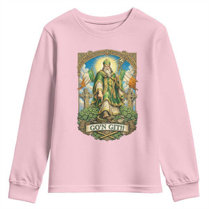Funny Saint Patrick Go'n Git Snake Youth Sweatshirt St Patricks Day TS12 Light Pink Print Your Wear