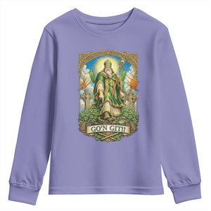 Funny Saint Patrick Go'n Git Snake Youth Sweatshirt St Patricks Day TS12 Violet Print Your Wear