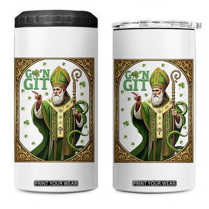Saint Patrick Go'n Git 4 in 1 Can Cooler Tumbler Funny St Patricks Day Snake Legend TS12 One Size: 16 oz White Print Your Wear