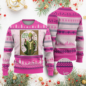Saint Patrick Go'n Git Ugly Christmas Sweater Funny St Patricks Day Snake Legend TS12 Hot Pink Print Your Wear