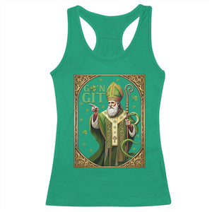 Saint Patrick Go'n Git Racerback Tank Top Funny St Patricks Day Snake Legend TS12 Irish Green Print Your Wear
