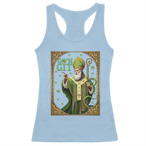Saint Patrick Go'n Git Racerback Tank Top Funny St Patricks Day Snake Legend TS12 Light Blue Print Your Wear