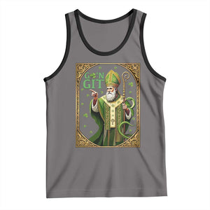 Saint Patrick Go'n Git Tank Top Funny St Patricks Day Snake Legend TS12 Deep Heather Black Print Your Wear