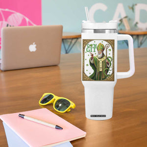 Saint Patrick Go'n Git Tumbler With Handle Funny St Patricks Day Snake Legend TS12 Print Your Wear