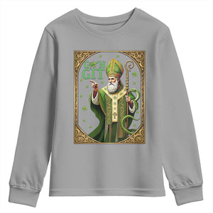 Saint Patrick Go'n Git Youth Sweatshirt Funny St Patricks Day Snake Legend TS12 Sport Gray Print Your Wear