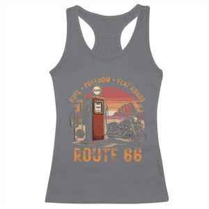 Vintage Route Highway 66 Gas Pump Racerback Tank Top Fuel Freedom Flat Roads TS12 Charcoal Print Your Wear