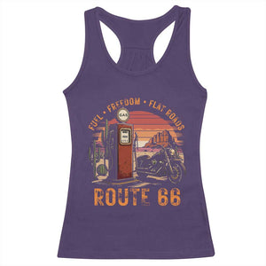 Vintage Route Highway 66 Gas Pump Racerback Tank Top Fuel Freedom Flat Roads TS12 Purple Print Your Wear