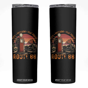 Vintage Route Highway 66 Gas Pump Skinny Tumbler Fuel Freedom Flat Roads TS12 Black Print Your Wear