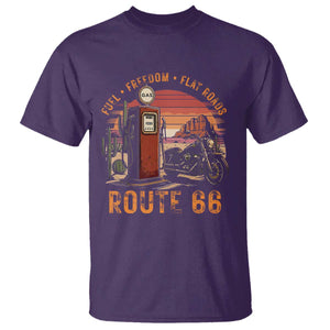 Vintage Route Highway 66 Gas Pump T Shirt Fuel Freedom Flat Roads TS12 Purple Print Your Wear