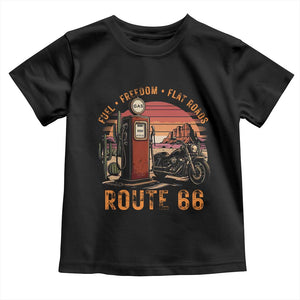 Vintage Route Highway 66 Gas Pump Toddler T Shirt Fuel Freedom Flat Roads TS12 Black Print Your Wear