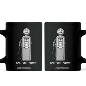 Route Highway 66 Americana Road Trip Coffee Mug Gas Grill Glory TS12 Black Print Your Wear