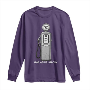 Route Highway 66 Americana Road Trip Long Sleeve Shirt Gas Grill Glory TS12 Purple Print Your Wear