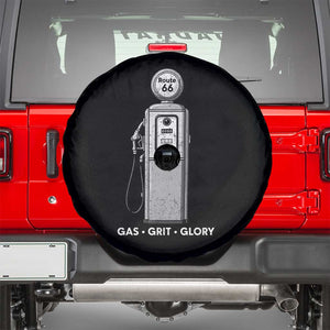 Route Highway 66 Americana Road Trip Spare Tire Cover Gas Grill Glory TS12 Black Print Your Wear