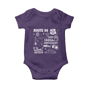 Route Highway 66 100th Anniversary Baby Onesie The Mother Road Centennial TS12 Purple Print Your Wear