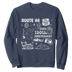 Route Highway 66 100th Anniversary Sweatshirt The Mother Road Centennial TS12 Navy Print Your Wear