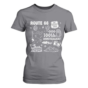 Route Highway 66 100th Anniversary T Shirt For Women The Mother Road Centennial TS12 Charcoal Print Your Wear