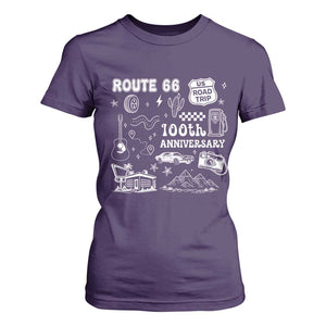 Route Highway 66 100th Anniversary T Shirt For Women The Mother Road Centennial TS12 Purple Print Your Wear