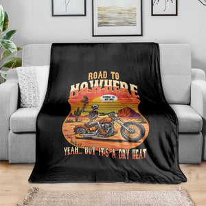 Funny Route Highway 66 Biker Skeleton Throw Blanket Road To Adventure TS12 Print Your Wear