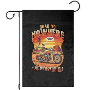 Funny Route Highway 66 Biker Skeleton Garden Flag Road To Adventure