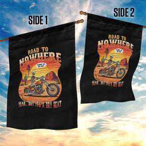Funny Route Highway 66 Biker Skeleton Garden Flag Road To Adventure