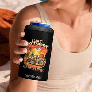 Funny Route Highway 66 Biker Skeleton 4 in 1 Can Cooler Tumbler Road To Adventure TS12 Print Your Wear