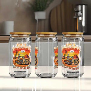 Funny Route Highway 66 Biker Skeleton Glass Can Road To Adventure TS12 Print Your Wear