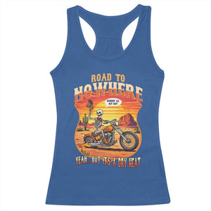 Funny Route Highway 66 Biker Skeleton Racerback Tank Top Road To Adventure