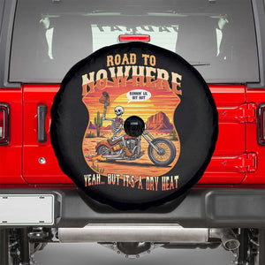 Funny Route Highway 66 Biker Skeleton Spare Tire Cover Road To Adventure TS12 Black Print Your Wear