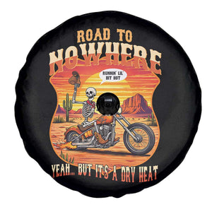 Funny Route Highway 66 Biker Skeleton Spare Tire Cover Road To Adventure TS12 Print Your Wear